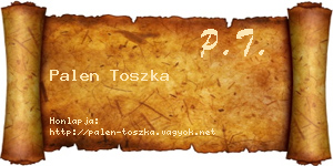 Palen Toszka névjegykártya